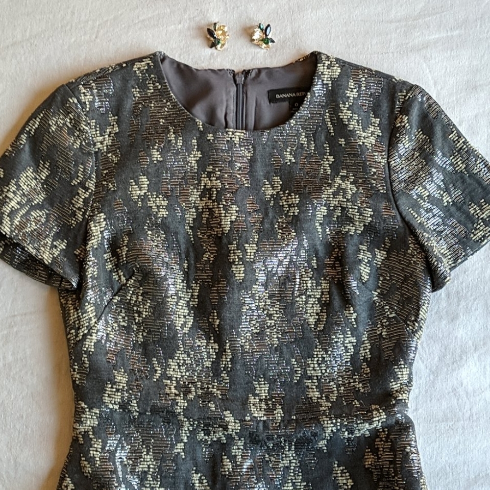Banana Republic Dress, Earrings